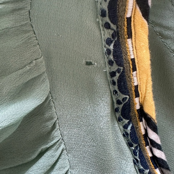 Talitha‎ Sage Green With Tassels 100% Silk Made In India Size M - Picture 10 of 12